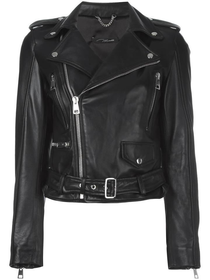 Manokhi - Classic Biker Jacket - Women - Lamb Skin/cupro - 38, Black, Lamb Skin/cupro