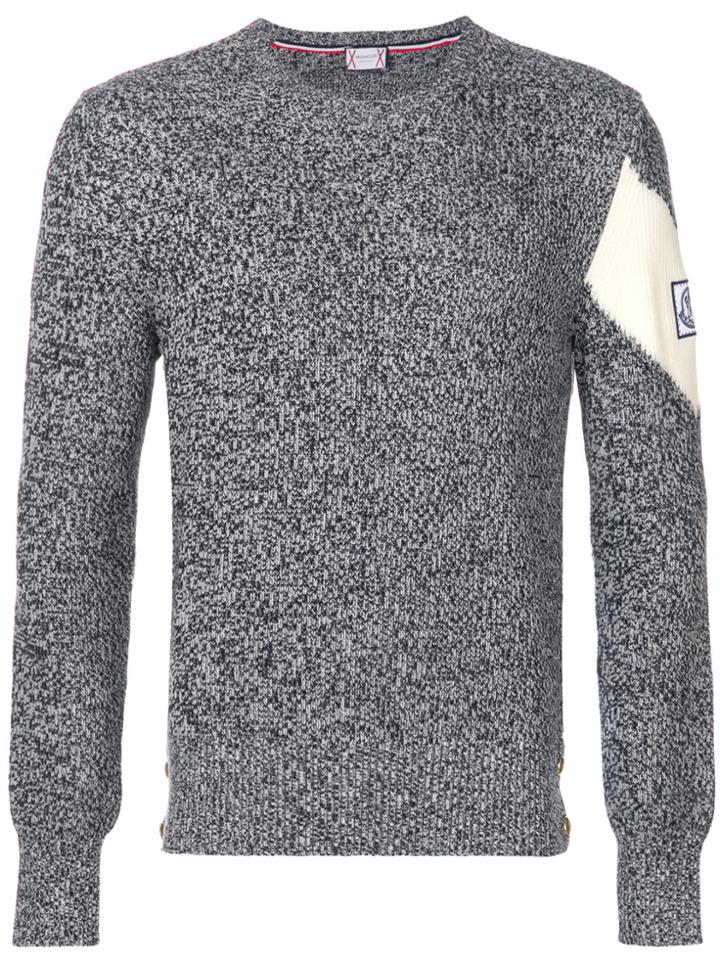 Moncler Gamme Bleu Sleeve Logo Patch Jumper - Blue