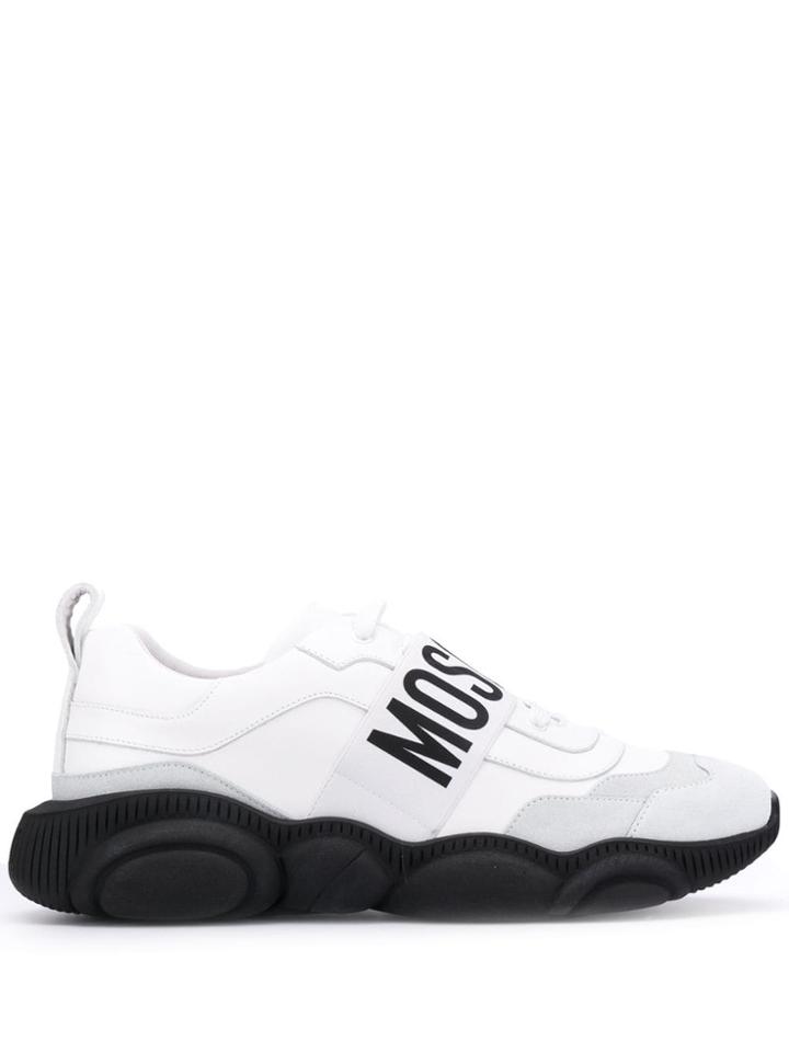 Moschino Logo Strap Sneakers - White