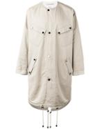 Ports 1961 Collarless Midi Coat, Men's, Size: 50, Nude/neutrals, Cotton/linen/flax/viscose