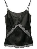 Amen Lace Slip Top - Black