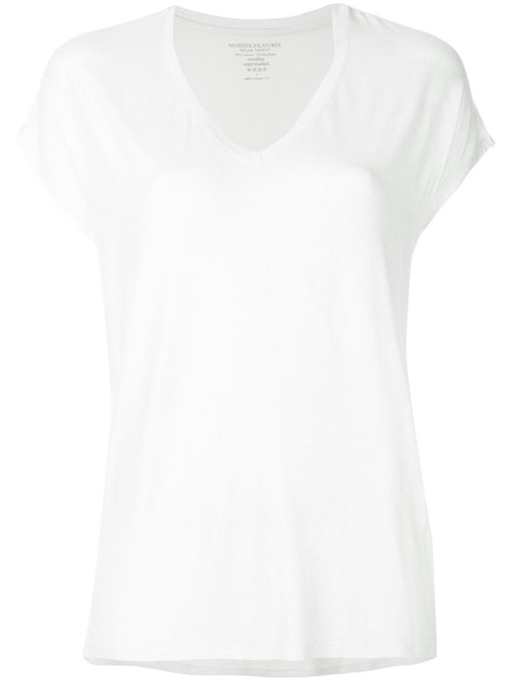 Majestic Filatures Knit V-neck T-shirt - White