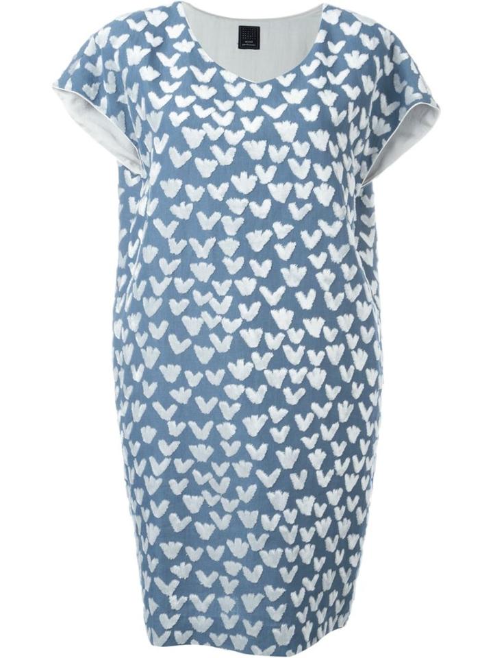 Minä Perhonen 'hearts' Dress, Women's, Size: 38, Blue, Linen/flax/acrylic/polyester