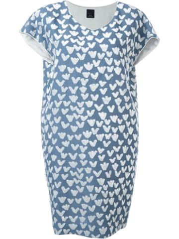 Minä Perhonen 'hearts' Dress, Women's, Size: 38, Blue, Linen/flax/acrylic/polyester
