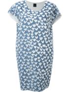 Minä Perhonen 'hearts' Dress, Women's, Size: 38, Blue, Linen/flax/acrylic/polyester
