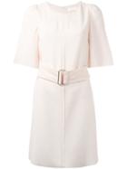 See By Chloé - Belted Mini Dress - Women - Polyester/viscose - 38, Women's, Pink/purple, Polyester/viscose