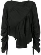 3.1 Phillip Lim Long Sleeve Ruffle Blouse - Black