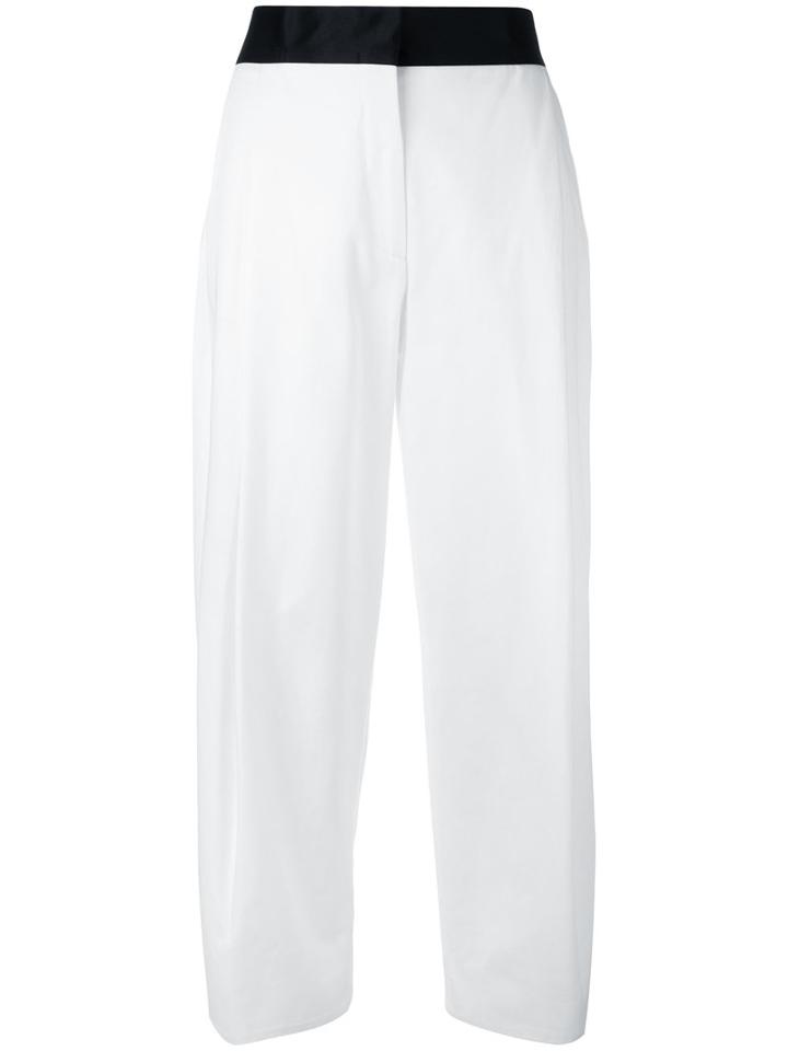 Alberto Biani - High-waisted Trousers - Women - Cotton - 42, White, Cotton