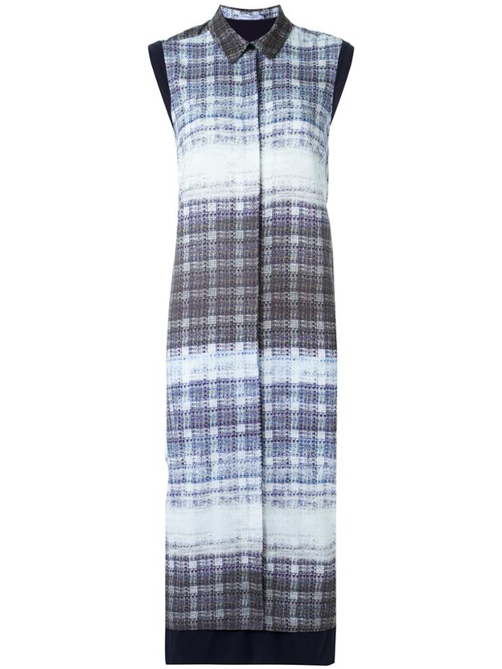 Mara Mac Checked Midi Dress - Blue