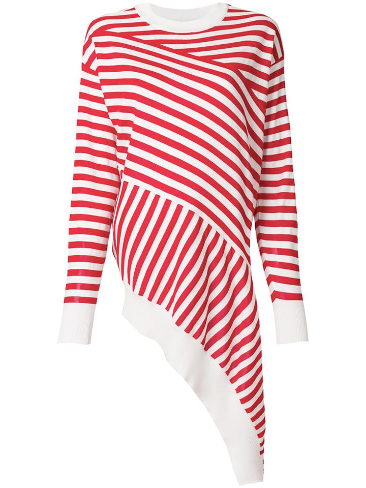 Mm6 Maison Margiela Striped Asymmetric Jumper - Red