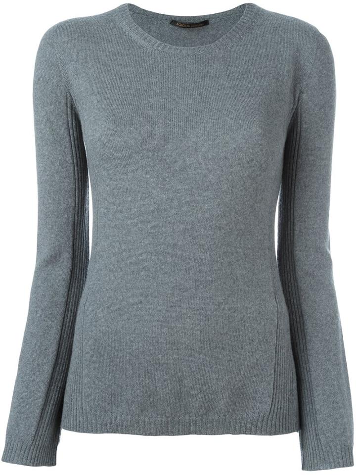 Agnona Crew Neck Pullover, Women's, Size: 44, Grey, Wool