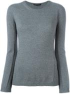 Agnona Crew Neck Pullover, Women's, Size: 44, Grey, Wool
