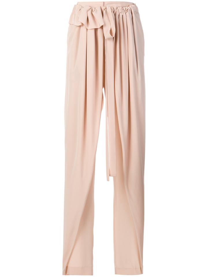 Stella Mccartney Belted Wide-leg Trousers - Pink & Purple