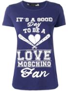 Love Moschino Slogan Print T-shirt - Blue