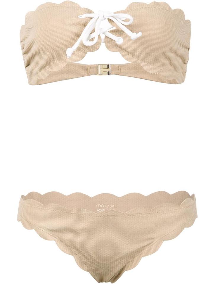 Marysia 'antibes Strapless Top & Tie Bottom' Bikini, Women's, Size: Xs, Nude/neutrals, Polyamide/spandex/elastane