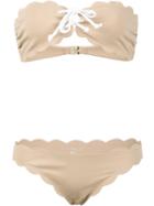 Marysia 'antibes Strapless Top & Tie Bottom' Bikini, Women's, Size: Xs, Nude/neutrals, Polyamide/spandex/elastane