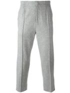 System Homme Slim-fit Trousers, Men's, Size: Large, Grey, Nylon/polyurethane/cashmere/wool