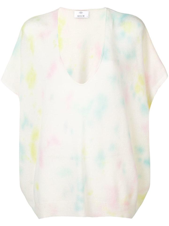 Allude Faded Print Jumper - Neutrals