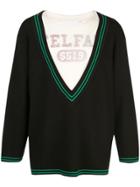 Telfar Mesh Deep V Knit Jumper - Black