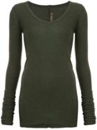 Rick Owens Lilies Deep V-neck Longline Knitted Top - Green