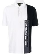 Armani Exchange Contrast Panel Polo Shirt - White