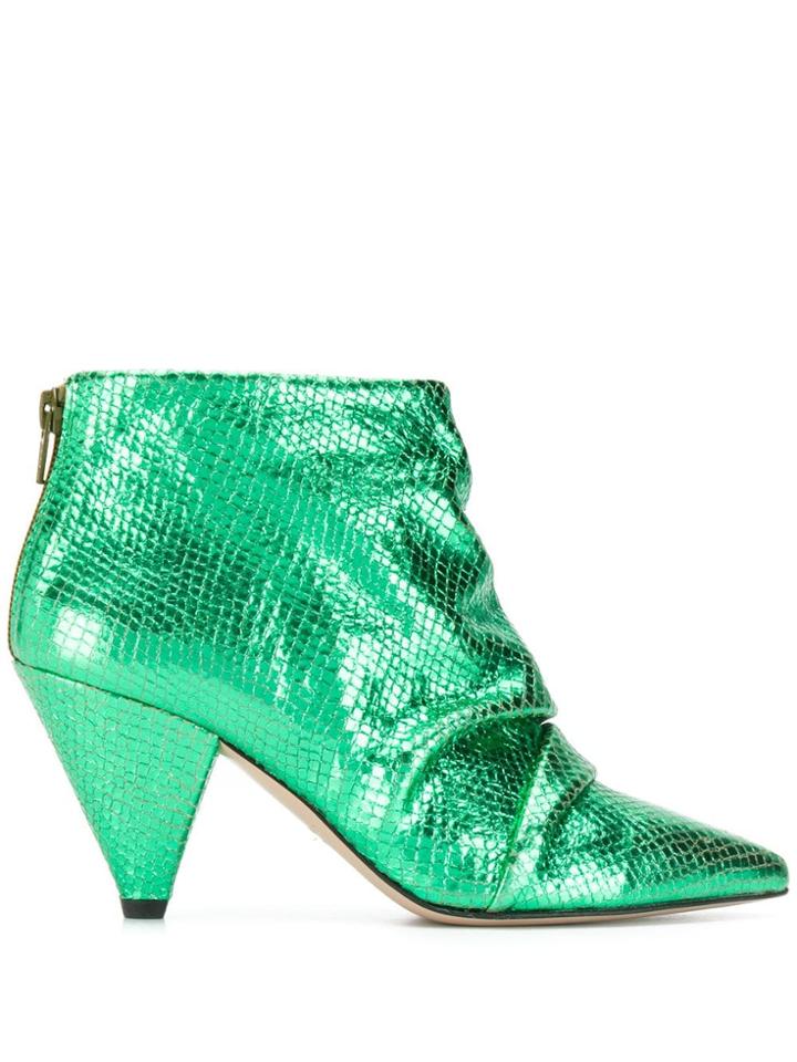 Marc Ellis Metallic Ankle Boots - Green