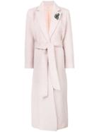 Vivetta - Long Button Up Coat - Women - Polyamide/viscose/mohair/virgin Wool - 38, Pink/purple, Polyamide/viscose/mohair/virgin Wool