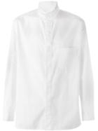 Yohji Yamamoto Layered Collar Shirt, Men's, Size: 3, White, Cotton