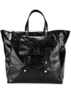 Mm6 Maison Margiela Double Handles Tote, Women's, Black, Calf Leather/polyester