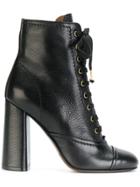 L'autre Chose Lace Up Ankle Boots - Black