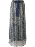 Twin-set - Floral Print Sheer Skirt - Women - Cotton/viscose - S, Women's, Blue, Cotton/viscose