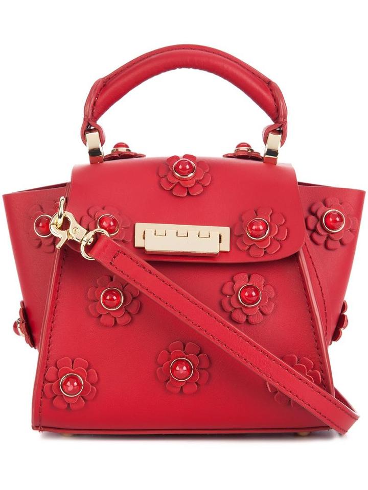 Zac Zac Posen Mini 'eartha Iconic Top Handle' Floral Crossbody Bag, Women's, Red, Calf Leather