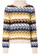 Chloé Zig-zag Intarsia Chunky Sweater - Multicolour