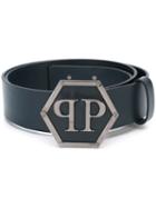 Philipp Plein Solarosa Belt, Men's, Size: 90, Blue, Leather