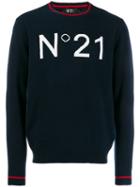 Nº21 Oversized Logo Knitted Sweater - Blue