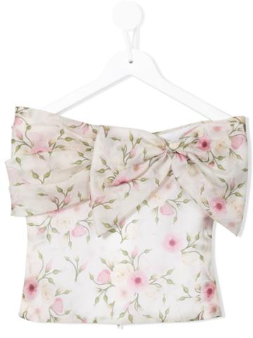 Little Bambah - Rose Bud Side Bow Top - Kids - Silk - 6 Yrs, Nude/neutrals