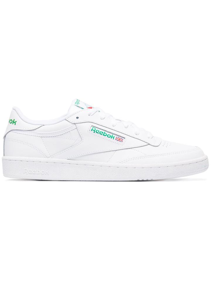 Reebok White Leather Workout Plus Sneakers