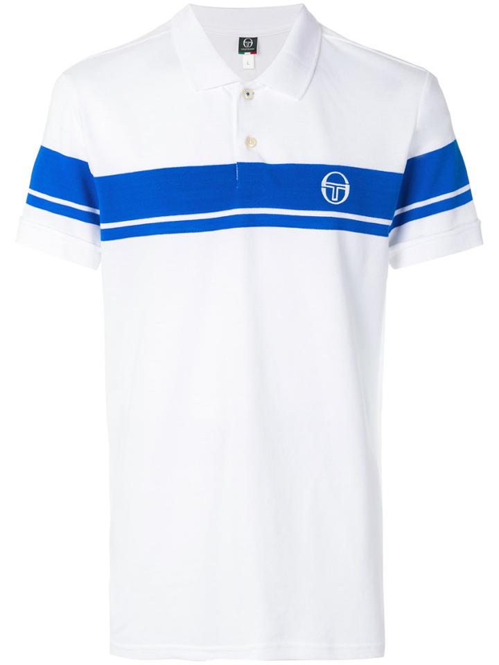 Sergio Tacchini Striped Polo Shirt - White