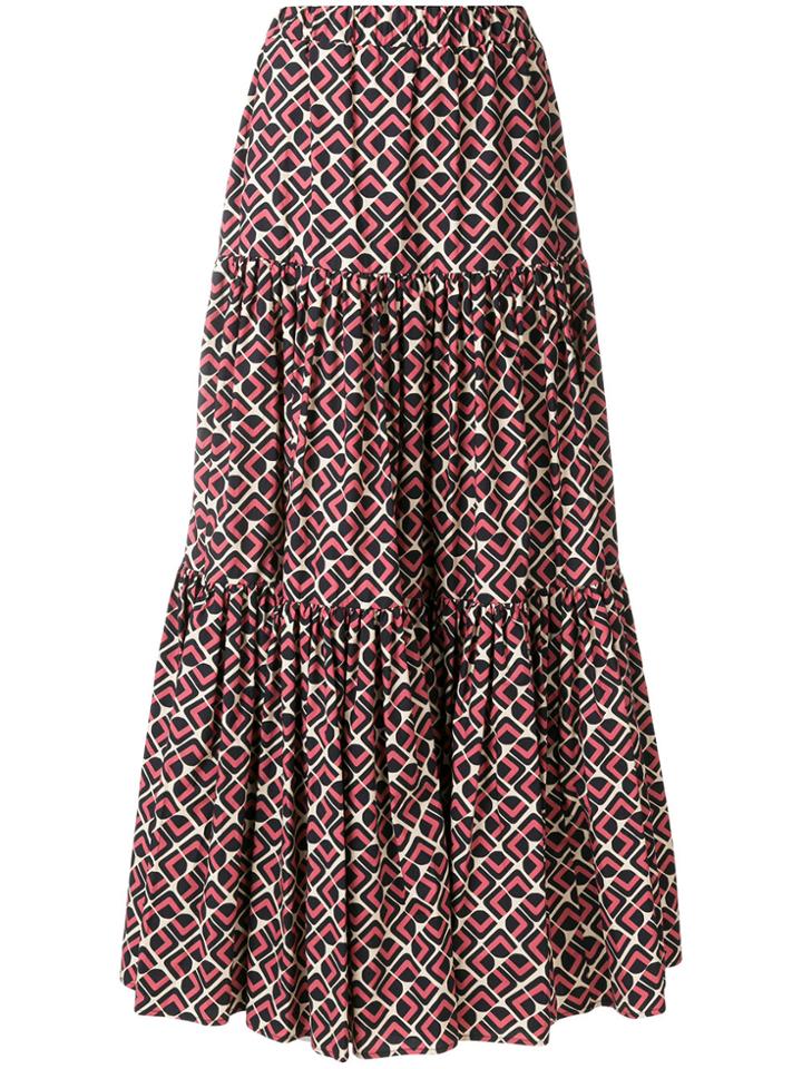 La Doublej Tiered Peasant Skirt - Black