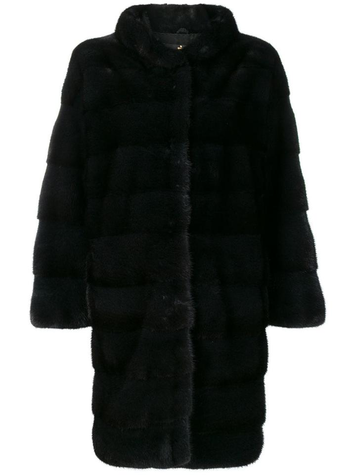 Liska Paneled Short Coat - Blue
