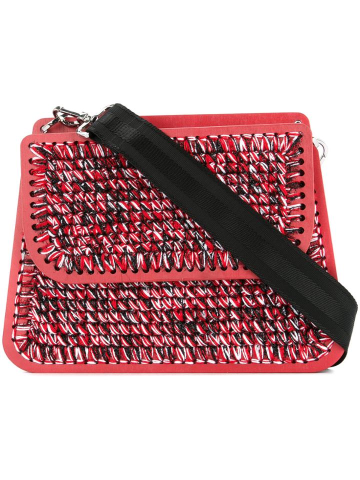 711 Juliete Monaco Macramé Crossbody Bag - Red