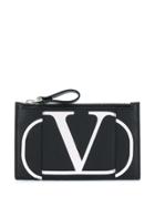 Valentino Valentino Garavani V Logo Printed Wallet - Black