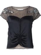 Maison Margiela Semi-sheer Embellished Blouse