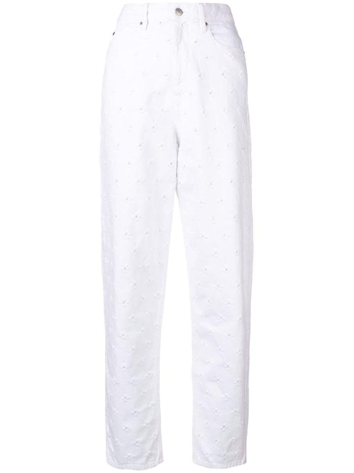 Isabel Marant Distressed Mom Jeans - White