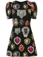 Dolce & Gabbana Jacquard Crest Motif Dress - Black