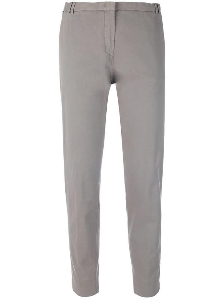 Fabiana Filippi - Slim Fit Trousers - Women - Cotton/spandex/elastane - 46, Grey, Cotton/spandex/elastane