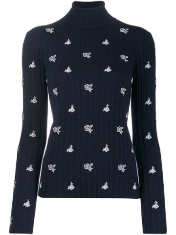 Chloé Rose Embroidery Jumper - Blue