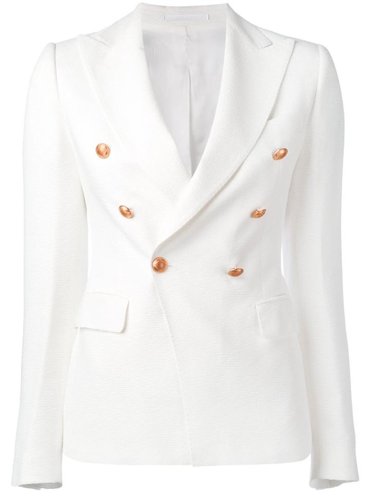 Tagliatore - Contrast Blazer - Women - Polyamide/viscose - 46, White, Polyamide/viscose