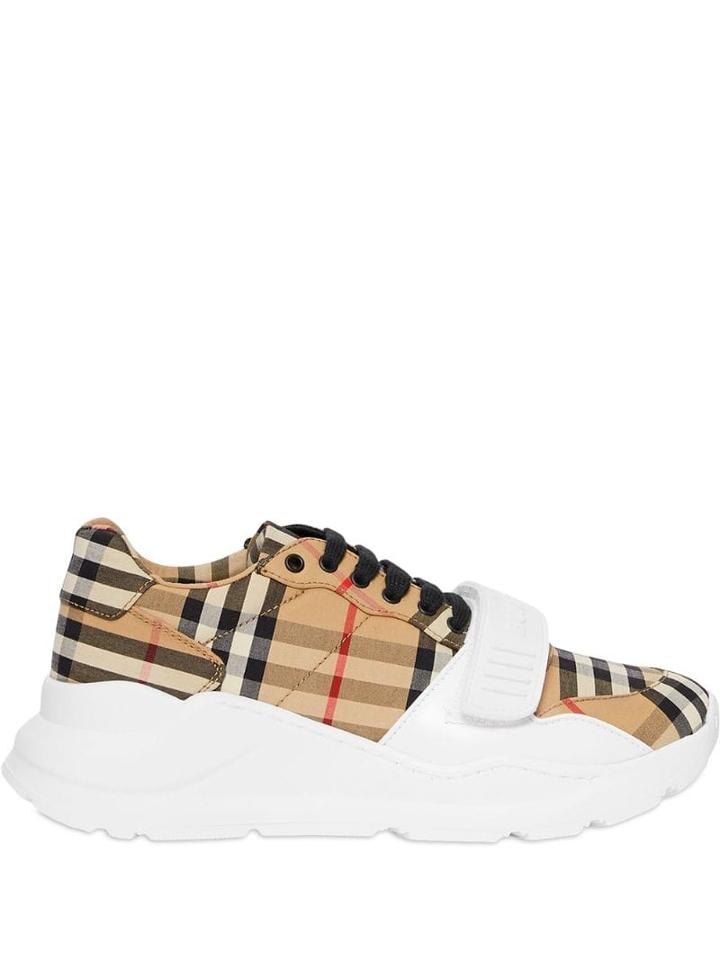 Burberry Vintage Check Cotton Sneakers - Neutrals