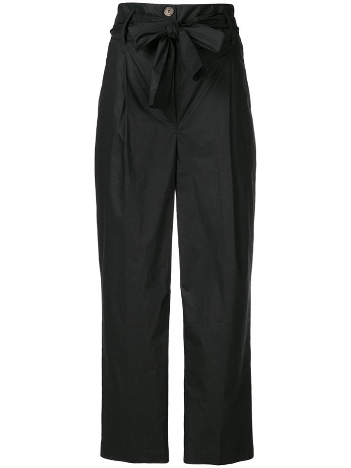 Semicouture High Rise Cropped Trousers - Black